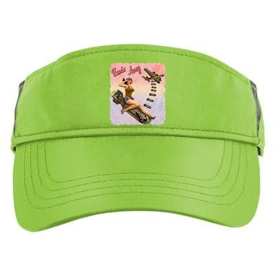 Retro Pin Up Girl Bombs Away Retro Adult Drive Performance Visor