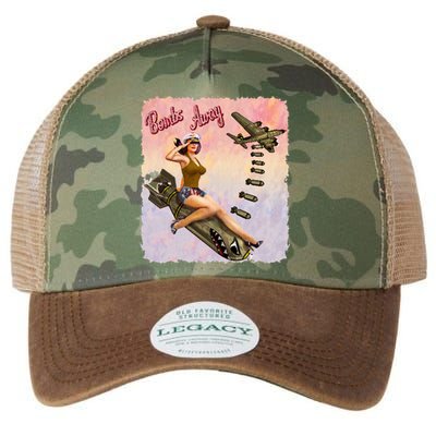 Retro Pin Up Girl Bombs Away Retro Legacy Tie Dye Trucker Hat