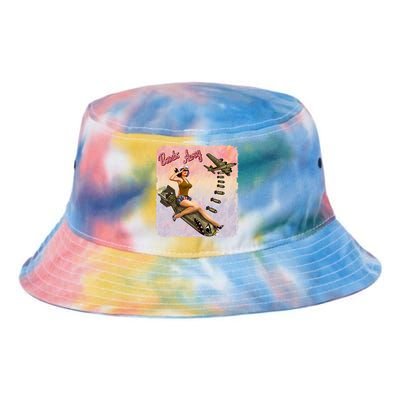 Retro Pin Up Girl Bombs Away Retro Tie Dye Newport Bucket Hat