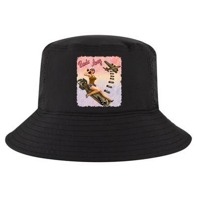 Retro Pin Up Girl Bombs Away Retro Cool Comfort Performance Bucket Hat