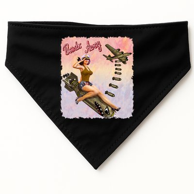 Retro Pin Up Girl Bombs Away Retro USA-Made Doggie Bandana