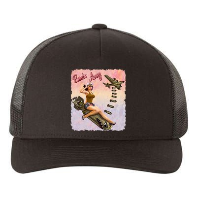 Retro Pin Up Girl Bombs Away Retro Yupoong Adult 5-Panel Trucker Hat