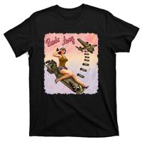 Retro Pin Up Girl Bombs Away Retro T-Shirt