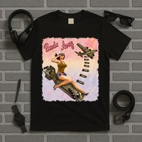 Retro Pin Up Girl Bombs Away Retro T-Shirt