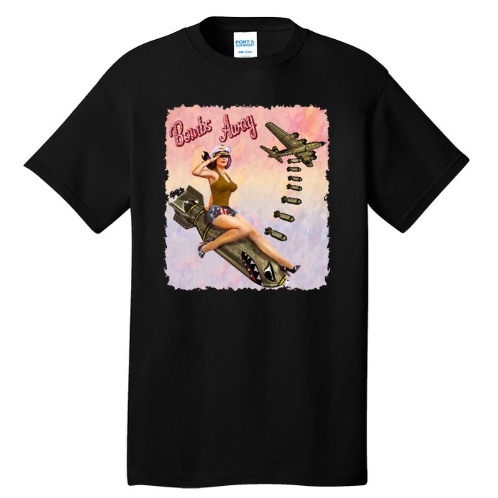 Retro Pin Up Girl Bombs Away Retro Tall T-Shirt