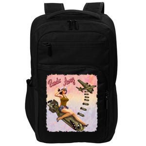 Retro Pin Up Girl Bombs Away Retro Impact Tech Backpack