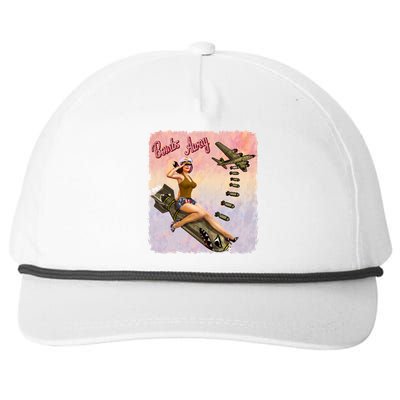 Retro Pin Up Girl Bombs Away Retro Snapback Five-Panel Rope Hat