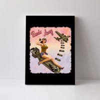 Retro Pin Up Girl Bombs Away Retro Canvas