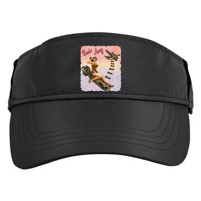 Retro Pin Up Girl Bombs Away Retro Adult Drive Performance Visor