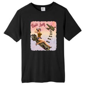 Retro Pin Up Girl Bombs Away Retro Tall Fusion ChromaSoft Performance T-Shirt