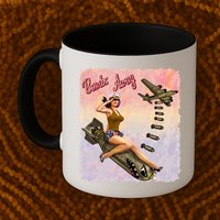 Retro Pin Up Girl Bombs Away Retro Mug