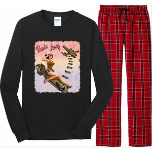 Retro Pin Up Girl Bombs Away Retro Long Sleeve Pajama Set