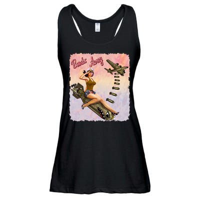 Retro Pin Up Girl Bombs Away Retro Ladies Essential Flowy Tank