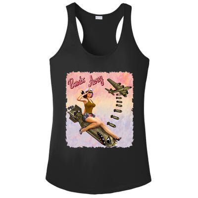 Retro Pin Up Girl Bombs Away Retro Ladies PosiCharge Competitor Racerback Tank