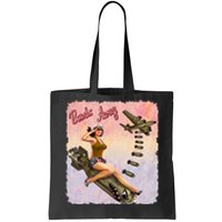 Retro Pin Up Girl Bombs Away Retro Tote Bag