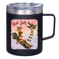 Retro Pin Up Girl Bombs Away Retro 12oz Stainless Steel Coffee Mug