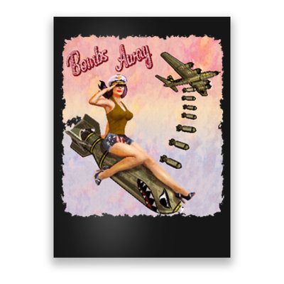 Retro Pin Up Girl Bombs Away Retro Poster