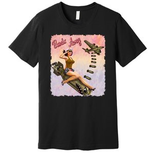 Retro Pin Up Girl Bombs Away Retro Premium T-Shirt