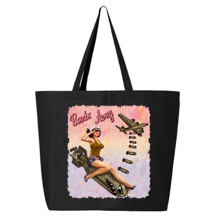 Retro Pin Up Girl Bombs Away Retro 25L Jumbo Tote