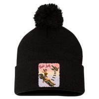 Retro Pin Up Girl Bombs Away Retro Pom Pom 12in Knit Beanie