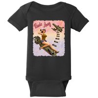 Retro Pin Up Girl Bombs Away Retro Baby Bodysuit