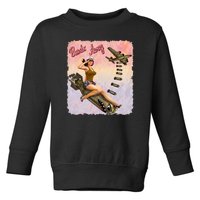 Retro Pin Up Girl Bombs Away Retro Toddler Sweatshirt