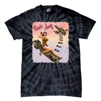 Retro Pin Up Girl Bombs Away Retro Tie-Dye T-Shirt