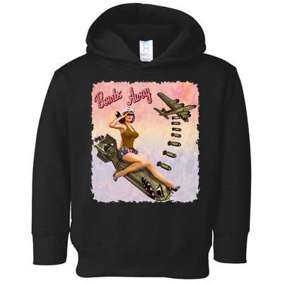 Retro Pin Up Girl Bombs Away Retro Toddler Hoodie