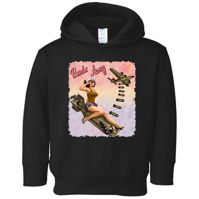 Retro Pin Up Girl Bombs Away Retro Toddler Hoodie