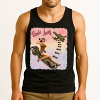 Retro Pin Up Girl Bombs Away Retro Tank Top