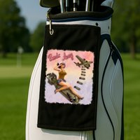 Retro Pin Up Girl Bombs Away Retro Golf Towel