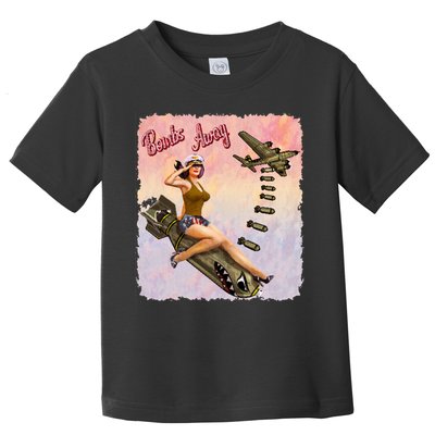 Retro Pin Up Girl Bombs Away Retro Toddler T-Shirt