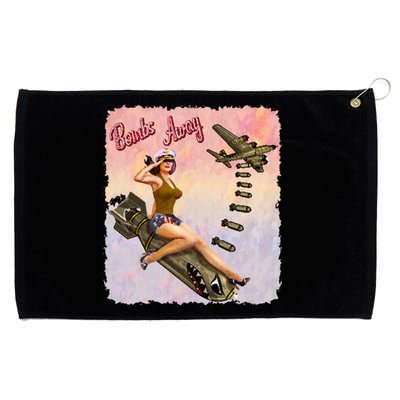 Retro Pin Up Girl Bombs Away Retro Grommeted Golf Towel