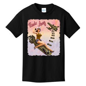 Retro Pin Up Girl Bombs Away Retro Kids T-Shirt