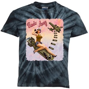 Retro Pin Up Girl Bombs Away Retro Kids Tie-Dye T-Shirt