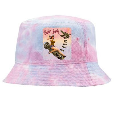 Retro Pin Up Girl Bombs Away Retro Tie-Dyed Bucket Hat