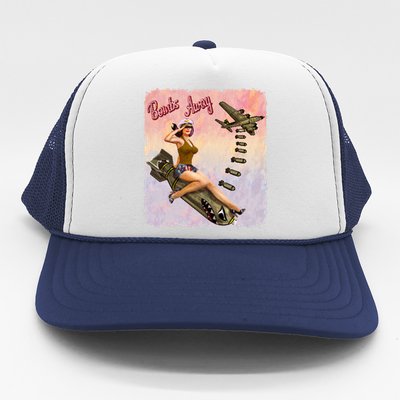 Retro Pin Up Girl Bombs Away Retro Trucker Hat