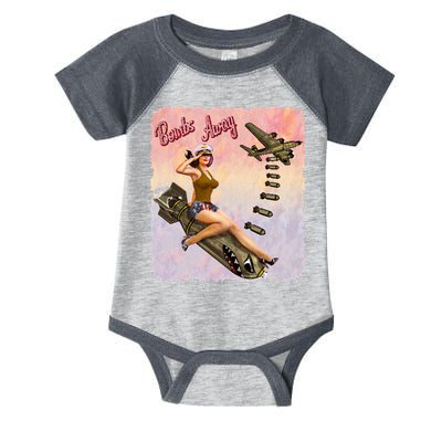 Retro Pin Up Girl Bombs Away Retro Infant Baby Jersey Bodysuit