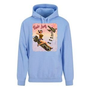 Retro Pin Up Girl Bombs Away Retro Unisex Surf Hoodie