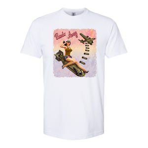 Retro Pin Up Girl Bombs Away Retro Softstyle CVC T-Shirt