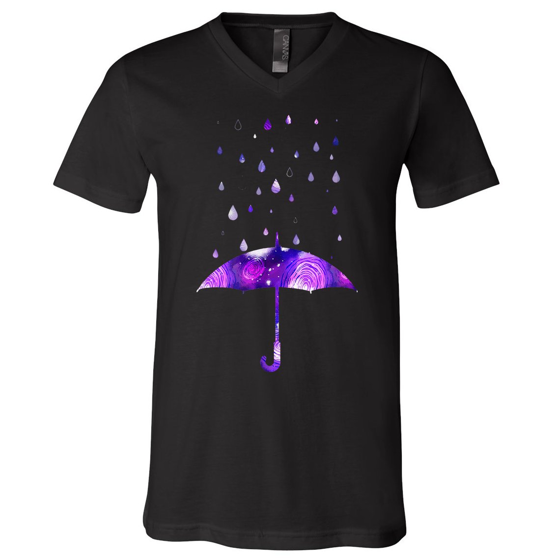 Rain Purple Umbrella For Violet Favorite Color V-Neck T-Shirt