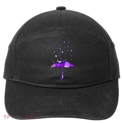 Rain Purple Umbrella For Violet Favorite Color 7-Panel Snapback Hat