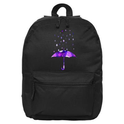 Rain Purple Umbrella For Violet Favorite Color 16 in Basic Backpack