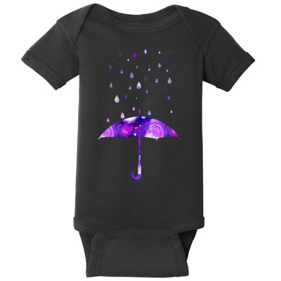 Rain Purple Umbrella For Violet Favorite Color Baby Bodysuit