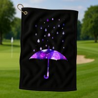 Rain Purple Umbrella For Violet Favorite Color Golf Towel