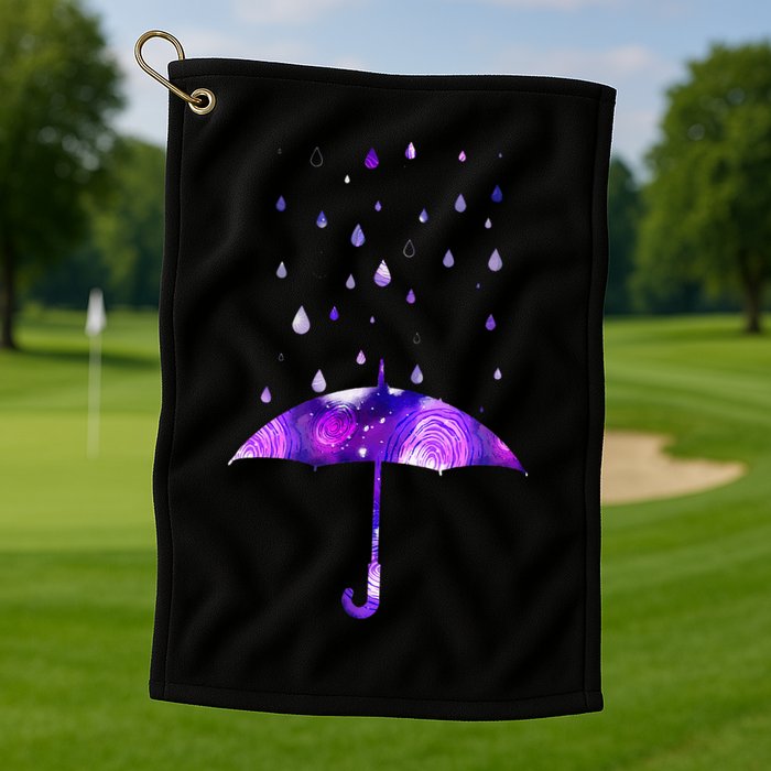 Rain Purple Umbrella For Violet Favorite Color Golf Towel