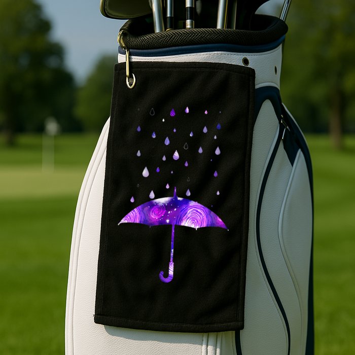Rain Purple Umbrella For Violet Favorite Color Golf Towel