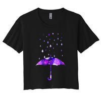 Rain Purple Umbrella For Violet Favorite Color Crop Top
