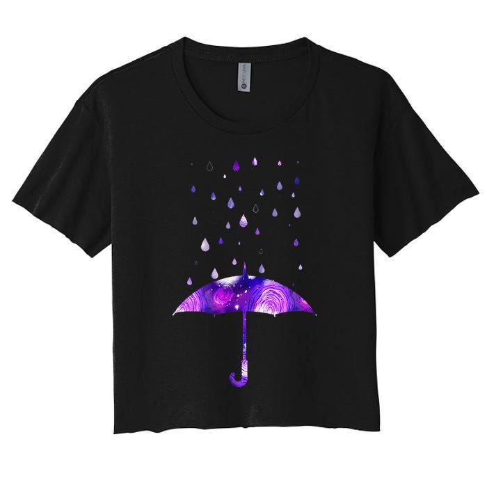 Rain Purple Umbrella For Violet Favorite Color Crop Top