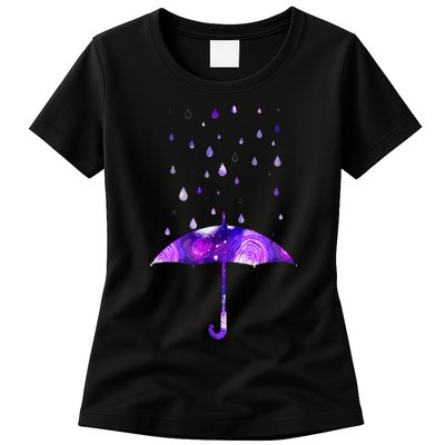 Rain Purple Umbrella For Violet Favorite Color Womens T-Shirt